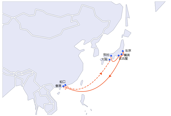 從中國到日本的(de)運輸